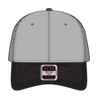 OTTO 83-1239 6 Panel Low Profile Mesh Back Trucker Cap - Blk/Gry/Ch.Gry - Blk/Gry/Ch.Gry / 6 1/2’’ - 7 5/8’’