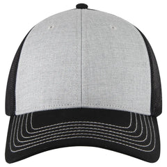 OTTO 83-1239 6 Panel Low Profile Mesh Back Trucker Cap - Blk/Ht Gry/Blk - Blk/Ht Gry/Blk / 6 1/2’’ - 7 5/8’’