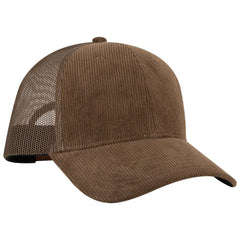 OTTO 83-1239 6 Panel Low Profile Mesh Back Trucker Cap - Brown - Brown / 6 1/2’’ - 7 5/8’’