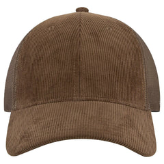 OTTO 83-1239 6 Panel Low Profile Mesh Back Trucker Cap - Brown - Brown / 6 1/2’’ - 7 5/8’’