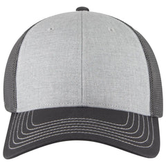 OTTO 83-1239 6 Panel Low Profile Mesh Back Trucker Cap - Ch Gry/Ht Gry/Ch Gry - Ch Gry/Ht Gry/Ch Gry / 6 1/2’’ - 7 5/8’’