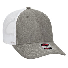 OTTO 83-1239 6 Panel Low Profile Mesh Back Trucker Cap - Ch.Gry/Wht - Ch.Gry/Wht / 6 1/2’’ - 7 5/8’’