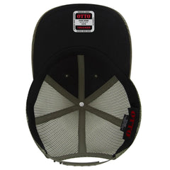OTTO 83-1239 6 Panel Low Profile Mesh Back Trucker Cap - Dk Ol Grn - Dk Ol Grn / 6 1/2’’ - 7 5/8’’