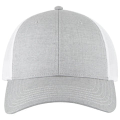 OTTO 83-1239 6 Panel Low Profile Mesh Back Trucker Cap - Ht Gry/Ht Gry/Wht - Ht Gry/Ht Gry/Wht / 6 1/2’’ - 7 5/8’’