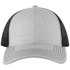 OTTO 83-1239 6 Panel Low Profile Mesh Back Trucker Cap - Ht Gry/Ht Gry/Blk - Ht Gry/Ht Gry/Blk / 6 1/2’’ - 7 5/8’’