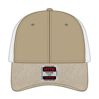 OTTO 83-1239 6 Panel Low Profile Mesh Back Trucker Cap - Kha/Wht - Kha/Wht / 6 1/2’’ - 7 5/8’’
