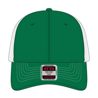 OTTO 83-1239 6 Panel Low Profile Mesh Back Trucker Cap - Kly/Kly/Wht - Kly/Kly/Wht / 6 1/2’’ - 7 5/8’’