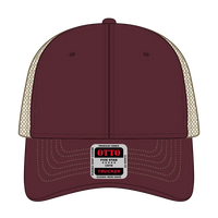 OTTO 83-1239 6 Panel Low Profile Mesh Back Trucker Cap - Marn/Marn/Kha - Marn/Marn/Kha / 6 1/2’’ - 7 5/8’’