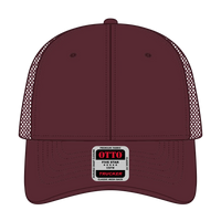 OTTO 83-1239 6 Panel Low Profile Mesh Back Trucker Cap - Maroon - Maroon / 6 1/2’’ - 7 5/8’’