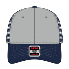 OTTO 83-1239 6 Panel Low Profile Mesh Back Trucker Cap - Nvy/Gry/Nvy - Nvy/Gry/Nvy / 6 1/2’’ - 7 5/8’’