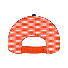 OTTO 83-1239 6 Panel Low Profile Mesh Back Trucker Cap - Nvy/Nvy/Org - Nvy/Nvy/Org / 6 1/2’’ - 7 5/8’’