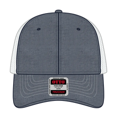 OTTO 83-1239 6 Panel Low Profile Mesh Back Trucker Cap - Nvy/Wht - Nvy/Wht / 6 1/2’’ - 7 5/8’’
