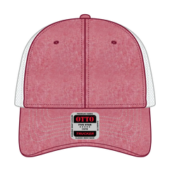OTTO 83-1239 6 Panel Low Profile Mesh Back Trucker Cap - Red/Wht - Red/Wht / 6 1/2’’ - 7 5/8’’