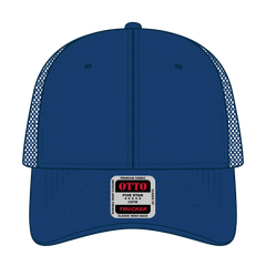 OTTO 83-1239 6 Panel Low Profile Mesh Back Trucker Cap - Royal - Royal / 6 1/2’’ - 7 5/8’’