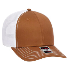 OTTO 83-1239 6 Panel Low Profile Mesh Back Trucker Cap - Tx Org/Tx Org/Wht - Tx Org/Tx Org/Wht / 6 1/2’’ - 7 5/8’’