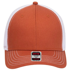 OTTO 83-1239 6 Panel Low Profile Mesh Back Trucker Cap - Tx Org/Tx Org/Wht - Tx Org/Tx Org/Wht / 6 1/2’’ - 7 5/8’’