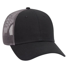 OTTO 83-1273 6 Panel Low Profile Mesh Back Trucker Cap - Blk/Blk/Ch.Gry - Blk/Blk/Ch.Gry / 6 1/2’’ - 7 5/8’’