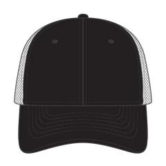 OTTO 83-1273 6 Panel Low Profile Mesh Back Trucker Cap - Blk/Blk/Gry - Blk/Blk/Gry / 6 1/2’’ - 7 5/8’’