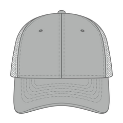OTTO 83-1273 6 Panel Low Profile Mesh Back Trucker Cap - Gray - Gray / 6 1/2’’ - 7 5/8’’