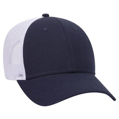 OTTO 83-1273 6 Panel Low Profile Mesh Back Trucker Cap - Nvy/Nvy/Wht - Nvy/Nvy/Wht / 6 1/2’’ - 7 5/8’’