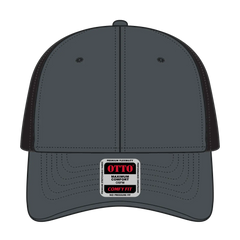OTTO 83-1299 ’OTTO Comfy Fit’ 6 Panel Low Profile Mesh Back Trucker Cap - Ch.Gry/Ch.Gry/Blk - Ch.Gry/Ch.Gry/Blk / 6