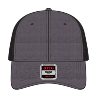 OTTO 83-1299 ’OTTO Comfy Fit’ 6 Panel Low Profile Mesh Back Trucker Cap - Hth.Blk/Hth.Blk/Blk - Hth.Blk/Hth.Blk/Blk / 6