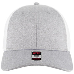 OTTO 83-1299 ’OTTO Comfy Fit’ 6 Panel Low Profile Mesh Back Trucker Cap - HeatherGray/HeatherGray/White