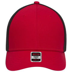 OTTO 83-1299 ’OTTO Comfy Fit’ 6 Panel Low Profile Mesh Back Trucker Cap - Red/Red/Blk - Red/Red/Blk / 6 1/2’’ - 7 5/8’’