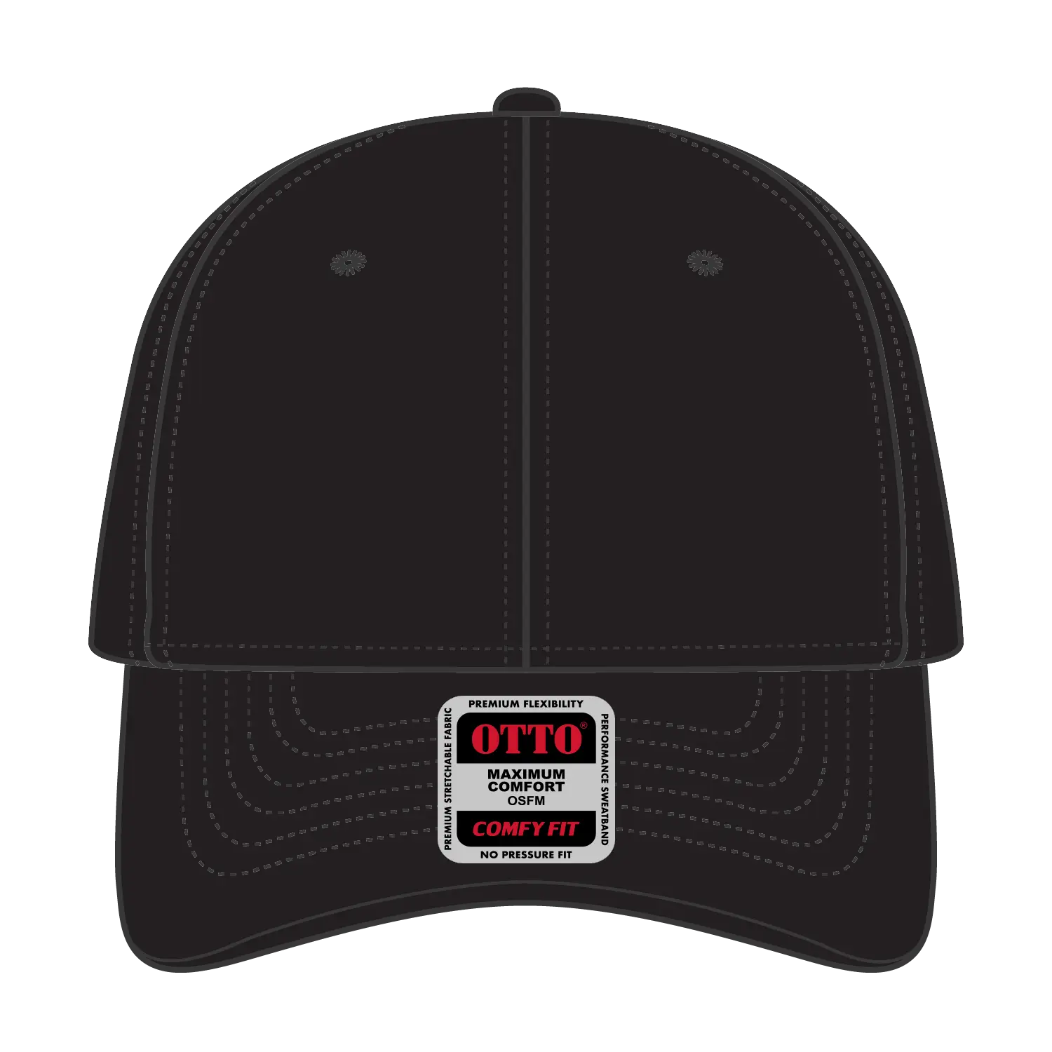 OTTO 83-1299 ’OTTO Comfy Fit’ 6 Panel Low Profile Mesh Back Trucker Cap - Black - Black / 6 1/2’’ - 7 5/8’’