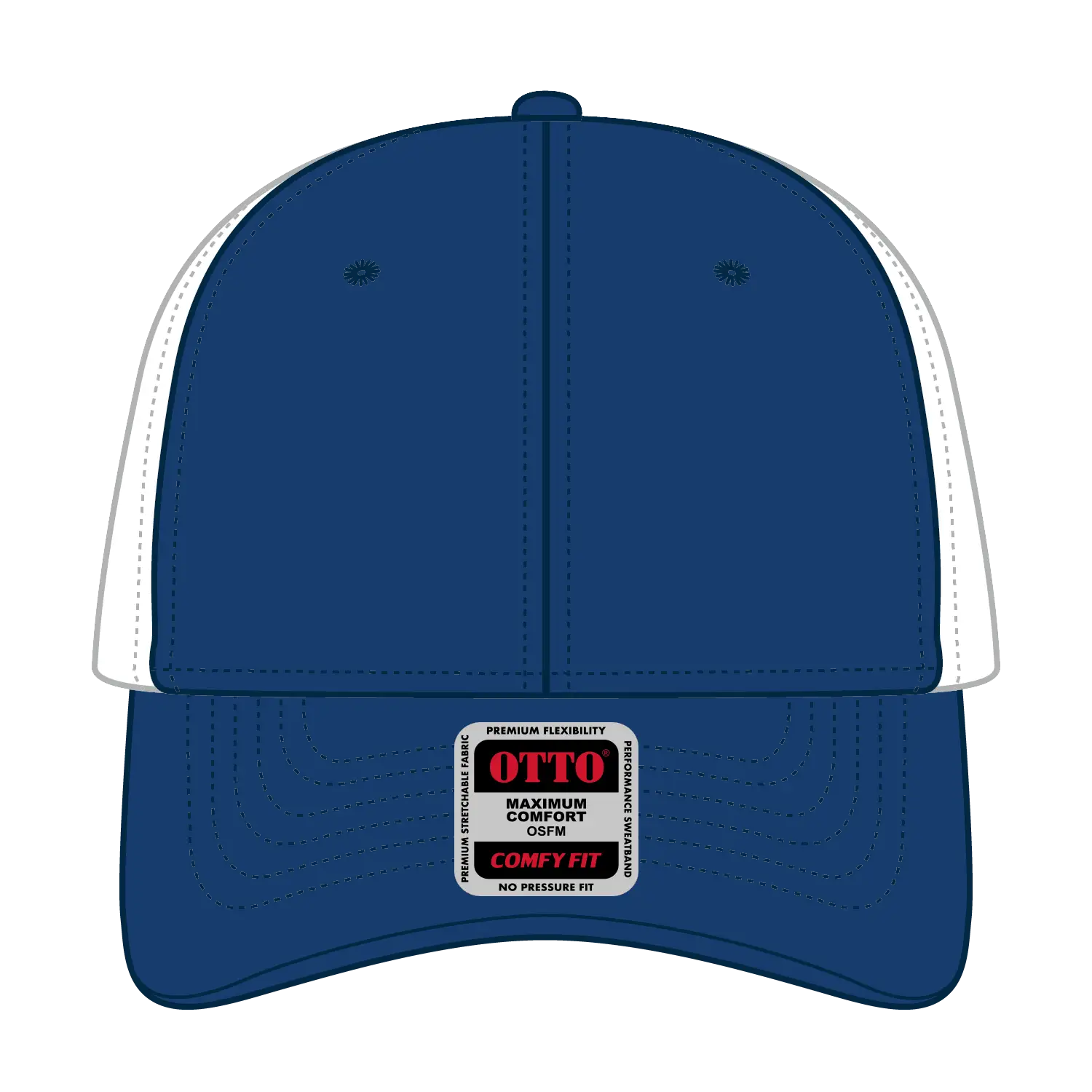 OTTO 83-1299 ’OTTO Comfy Fit’ 6 Panel Low Profile Mesh Back Trucker Cap - Ryl/Ryl/Wht - Ryl/Ryl/Wht / 6 1/2’’ - 7 5/8’’