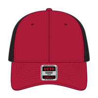 OTTO 83-1299 ’OTTO Comfy Fit’ 6 Panel Low Profile Mesh Back Trucker Cap - Red/Red/Blk - Red/Red/Blk / 6 1/2’’ - 7 5/8’’