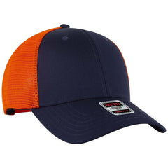OTTO 83-2 ’OTTO Comfy Fit’ 6 Panel Low Profile Mesh Back Trucker Cap - Nvy/Nvy/Org - Nvy/Nvy/Org / 7 3/8’’ - 7 5/8’’