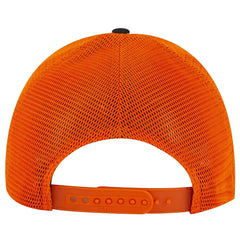 OTTO 83-2 ’OTTO Comfy Fit’ 6 Panel Low Profile Mesh Back Trucker Cap - Blk/Blk/Org - Blk/Blk/Org / 7 3/8’’ - 7 5/8’’
