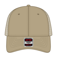 OTTO 83-2 ’OTTO Comfy Fit’ 6 Panel Low Profile Mesh Back Trucker Cap - Khaki - Khaki / 7 3/8’’ - 7 5/8’’