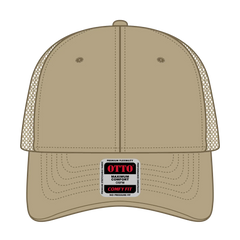 OTTO 83-2 ’OTTO Comfy Fit’ 6 Panel Low Profile Mesh Back Trucker Cap - Khaki - Khaki / 7 3/8’’ - 7 5/8’’