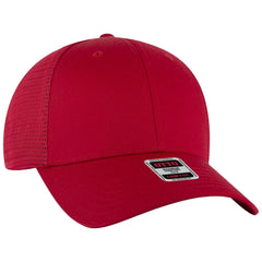 OTTO 83-2 ’OTTO Comfy Fit’ 6 Panel Low Profile Mesh Back Trucker Cap - Red - Red / 7 3/8’’ - 7 5/8’’