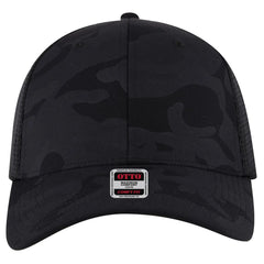 OTTO 83-2 ’OTTO Comfy Fit’ 6 Panel Low Profile Mesh Back Trucker Cap - Blk/Ch.Gry/Blk - Blk/Ch.Gry/Blk / 7 3/8’’ - 7
