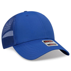OTTO 83-3 6 Panel Low Profile Mesh Back Trucker Cap - Royal - Royal / 7 3/8’’ - 7 5/8’’