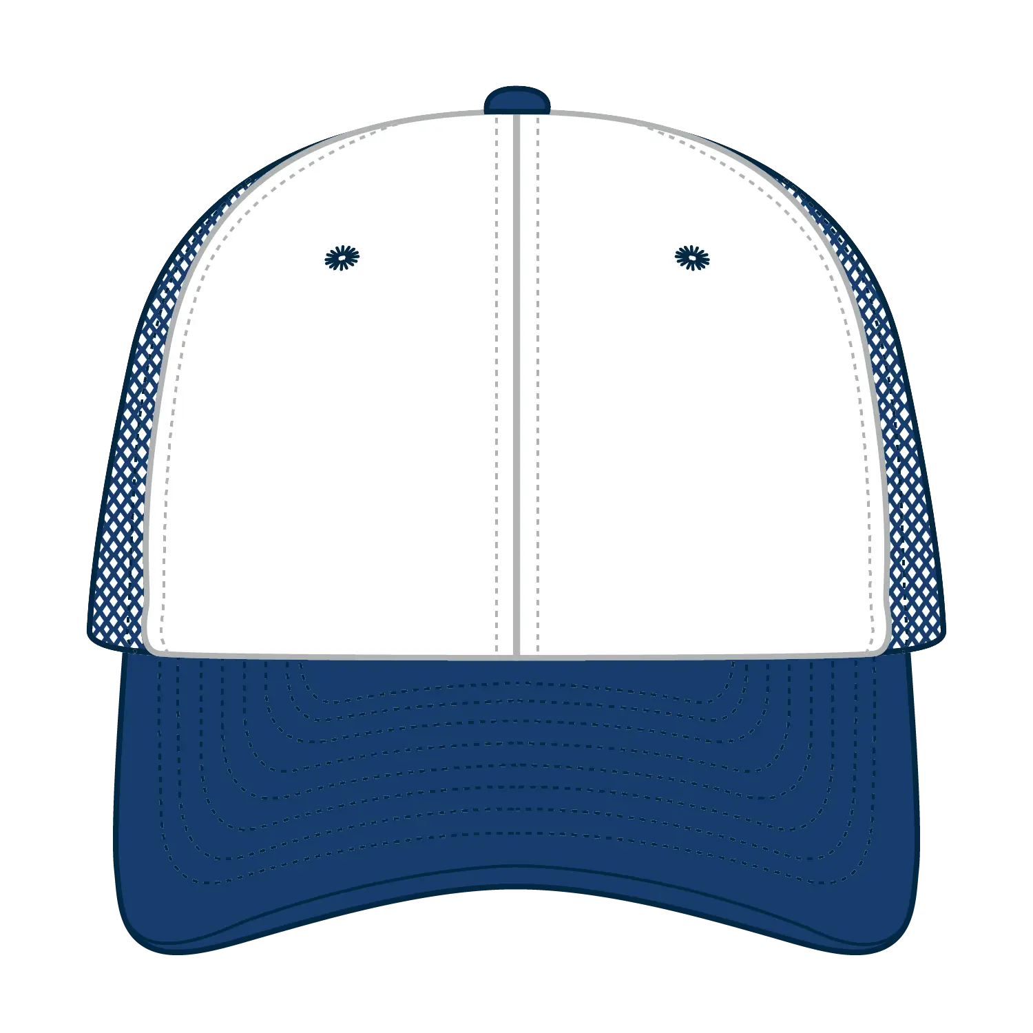 OTTO 83-3 6 Panel Low Profile Mesh Back Trucker Cap - Royal - Royal / 7 3/8’’ - 7 5/8’’