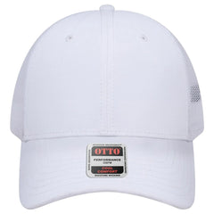 OTTO 83-3 6 Panel Low Profile Mesh Back Trucker Cap - White - White / 7 3/8’’ - 7 5/8’’