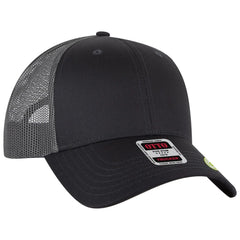 OTTO 83-4 6 Panel Low Profile Mesh Back Trucker Cap - Char. Gray - Char. Gray / 7 3/8’’ - 7 5/8’’