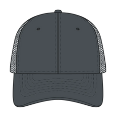 OTTO 83-4 6 Panel Low Profile Mesh Back Trucker Cap - Char. Gray - Char. Gray / 7 3/8’’ - 7 5/8’’