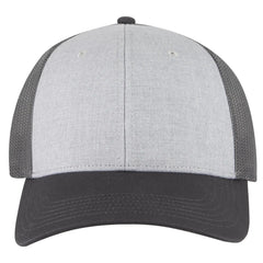 OTTO 83-473 6 Panel Low Profile Mesh Back Trucker Cap - CharcoalGray/HeatherGray/CharcoalGray