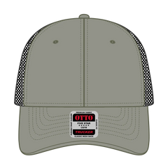 OTTO 83-473 6 Panel Low Profile Mesh Back Trucker Cap - Ol.Grn/Ol.Grn/Blk - Ol.Grn/Ol.Grn/Blk / 6 1/2’’ - 7 5/8’’