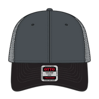OTTO 83-473 6 Panel Low Profile Mesh Back Trucker Cap - Blk/Ch.Gry/Ch.Gry - Blk/Ch.Gry/Ch.Gry / 6 1/2’’ - 7 5/8’’