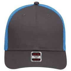 OTTO 83-473 6 Panel Low Profile Mesh Back Trucker Cap - Ch.Gry/CH.Gry/N.Blu - Ch.Gry/CH.Gry/N.Blu / 6 1/2’’ - 7 5/8’’