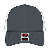 OTTO 83-473 6 Panel Low Profile Mesh Back Trucker Cap - Ch.Gry/Ch.Gry/Wht - Ch.Gry/Ch.Gry/Wht / 6 1/2’’ - 7 5/8’’