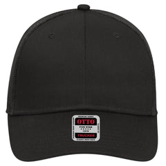 OTTO 83-473 6 Panel Low Profile Mesh Back Trucker Cap - Black