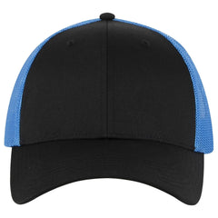 OTTO 83-473 6 Panel Low Profile Mesh Back Trucker Cap - Blk/Blk/N.Blue - Blk/Blk/N.Blue / 6 1/2’’ - 7 5/8’’