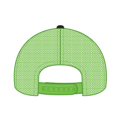 OTTO 83-473 6 Panel Low Profile Mesh Back Trucker Cap - Blk/Blk/N.Grn - Blk/Blk/N.Grn / 6 1/2’’ - 7 5/8’’